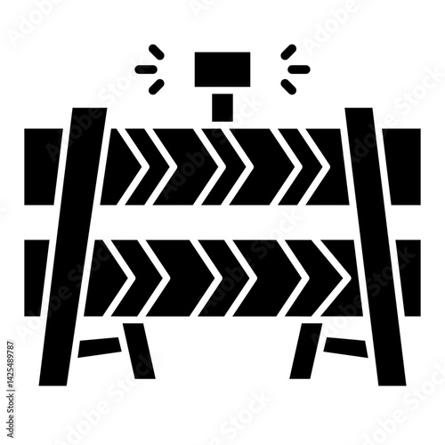 Roadblock Chevron Barrier Safety Sign