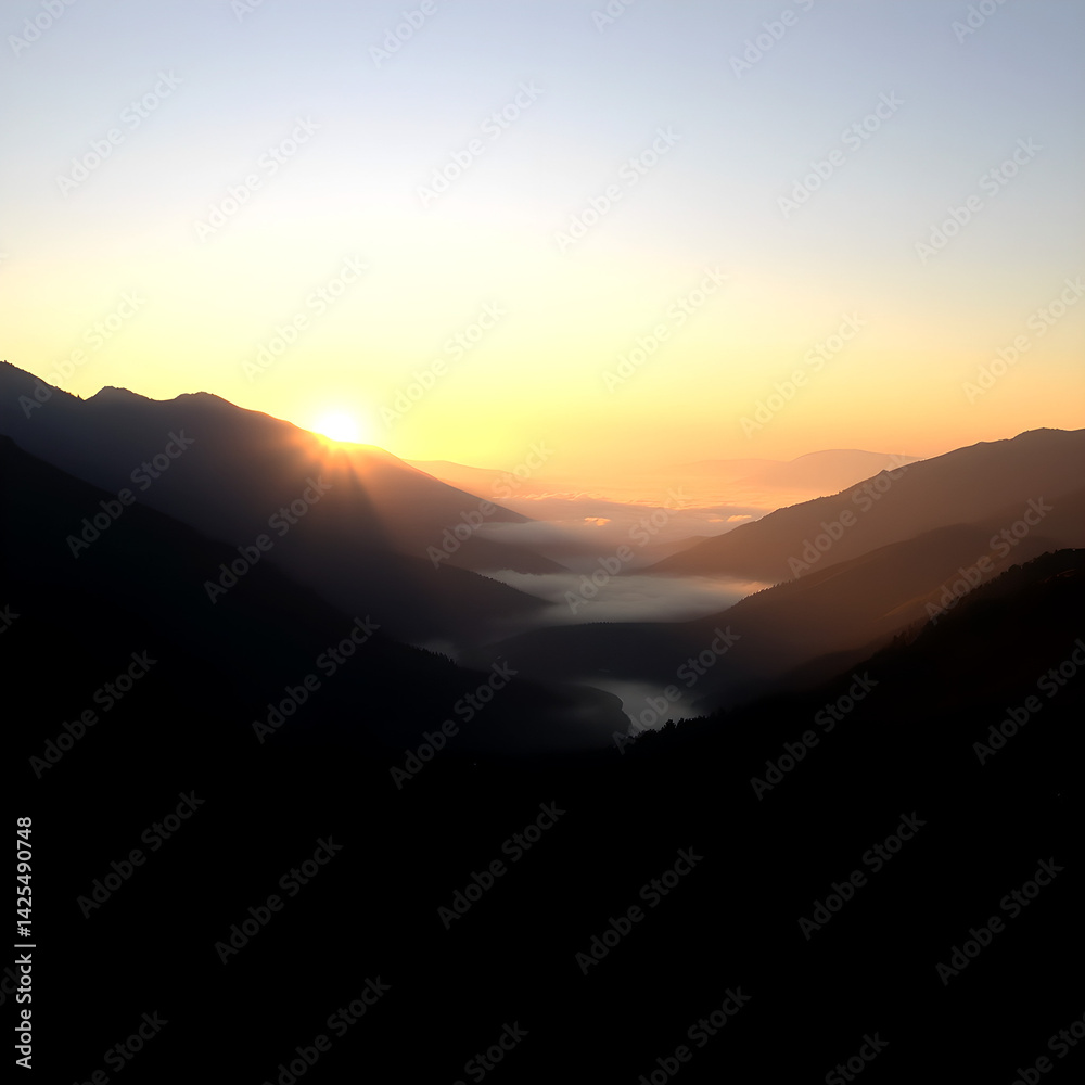 Fototapeta premium sunset in mountains