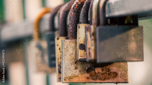 old iron padlock close up