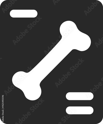 Solid bone X-ray icon used in medical diagnostics
