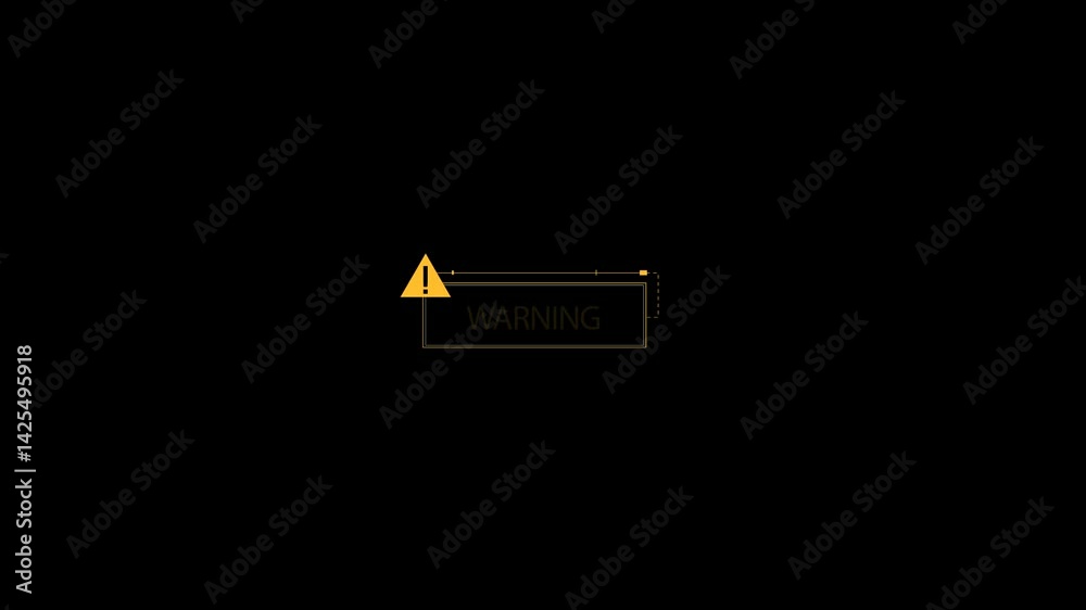 Warning text animation simple  element asset visual