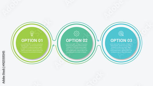 Business infographic template. Thin line design label with icon and 3 options, steps or processes.