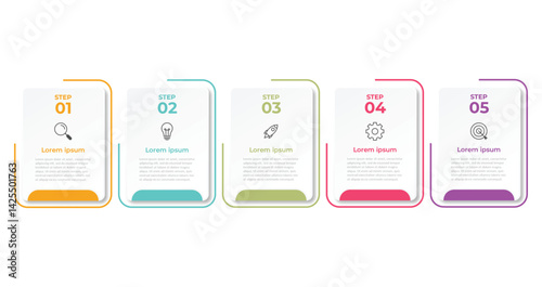 Presentation business infographic template with 5 options