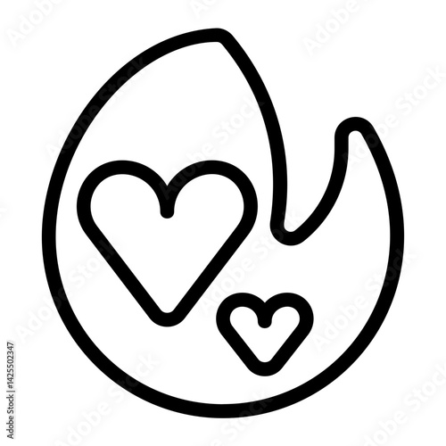 Heart Fire Line Icon
