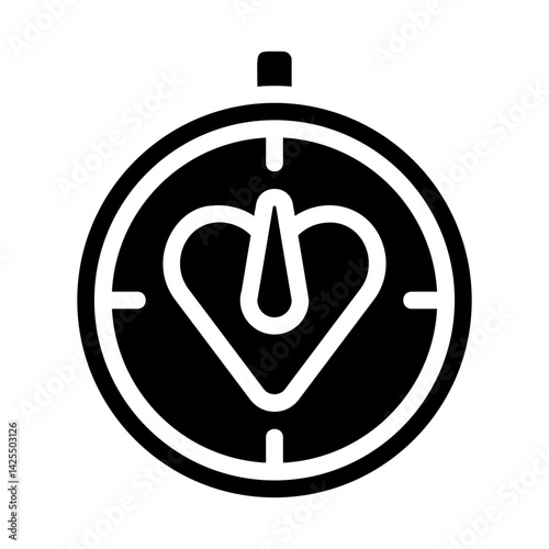 Love Compass Solid Icon