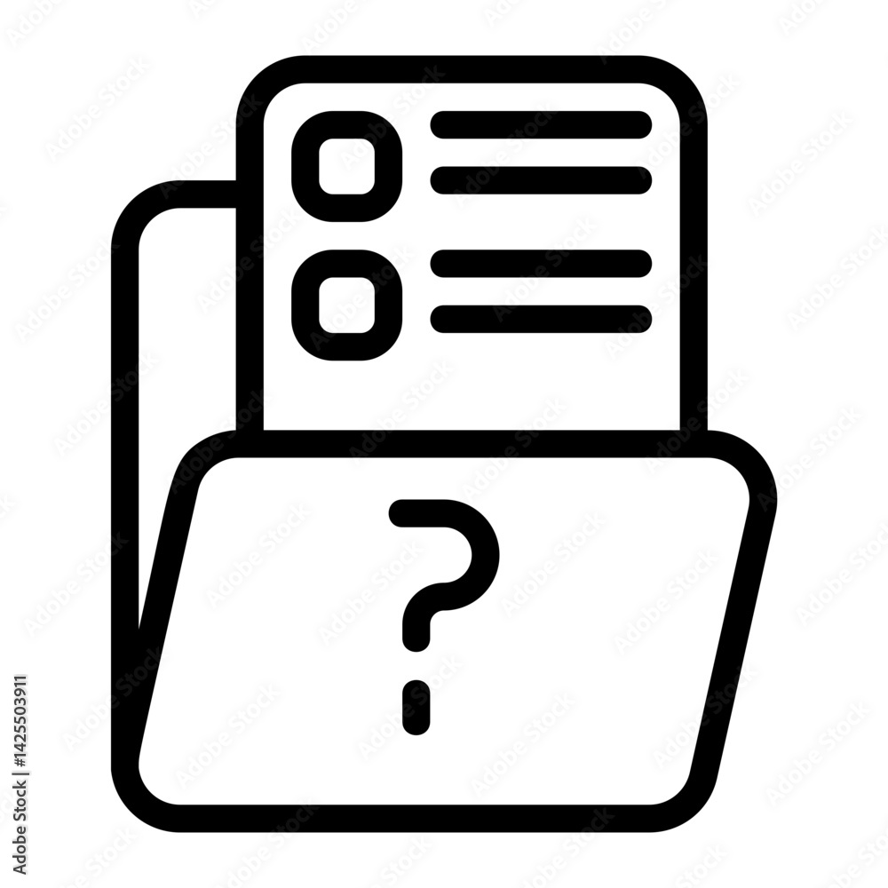 Question Folder Line Icon Question Folder Line Icon