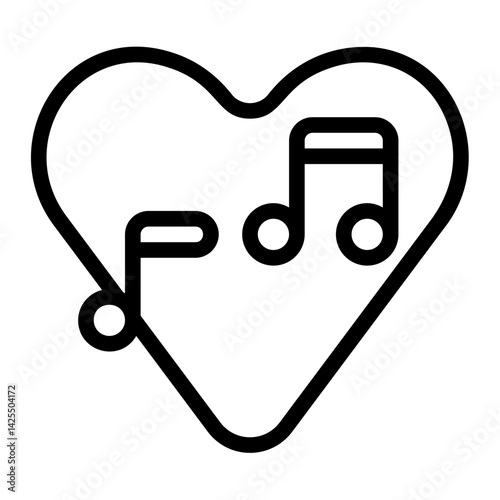 Romantic Music Line Icon