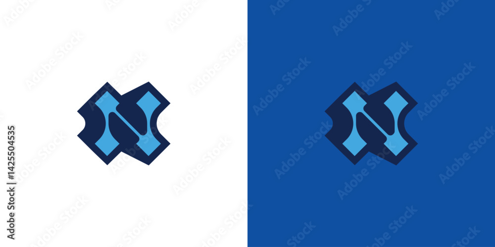 Obraz premium Letter N for Tech Logo Design