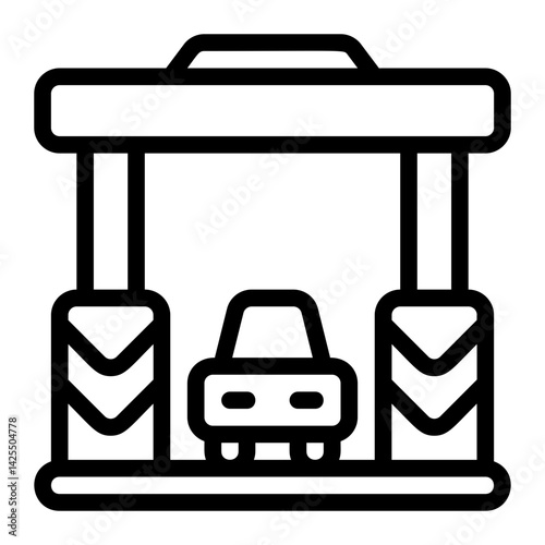 Toll Gate Line Icon