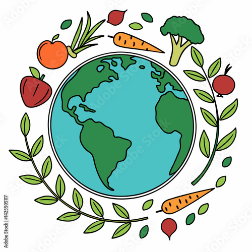 green planet earth vector