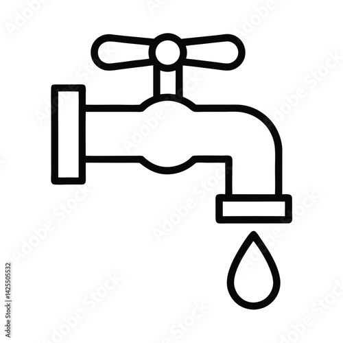 Water Faucet with Droplet Icon