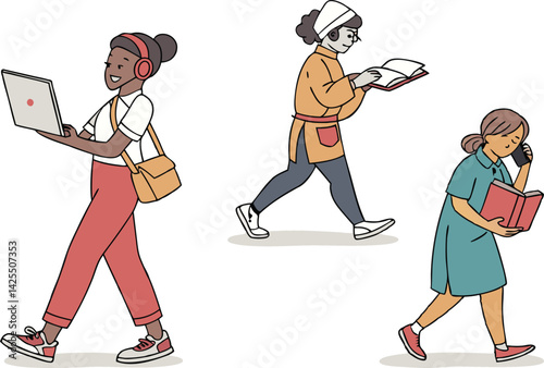 Hand Drawn People Illustrations for Creative Projects. Unique Character Illustrations for Designers. Flat Style People Graphics for Digital Art. Diverse Human Illustrations for Web and Print
