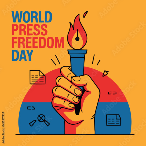 World Press Freedom Day Vector Art Journalism Media Rights Concept

