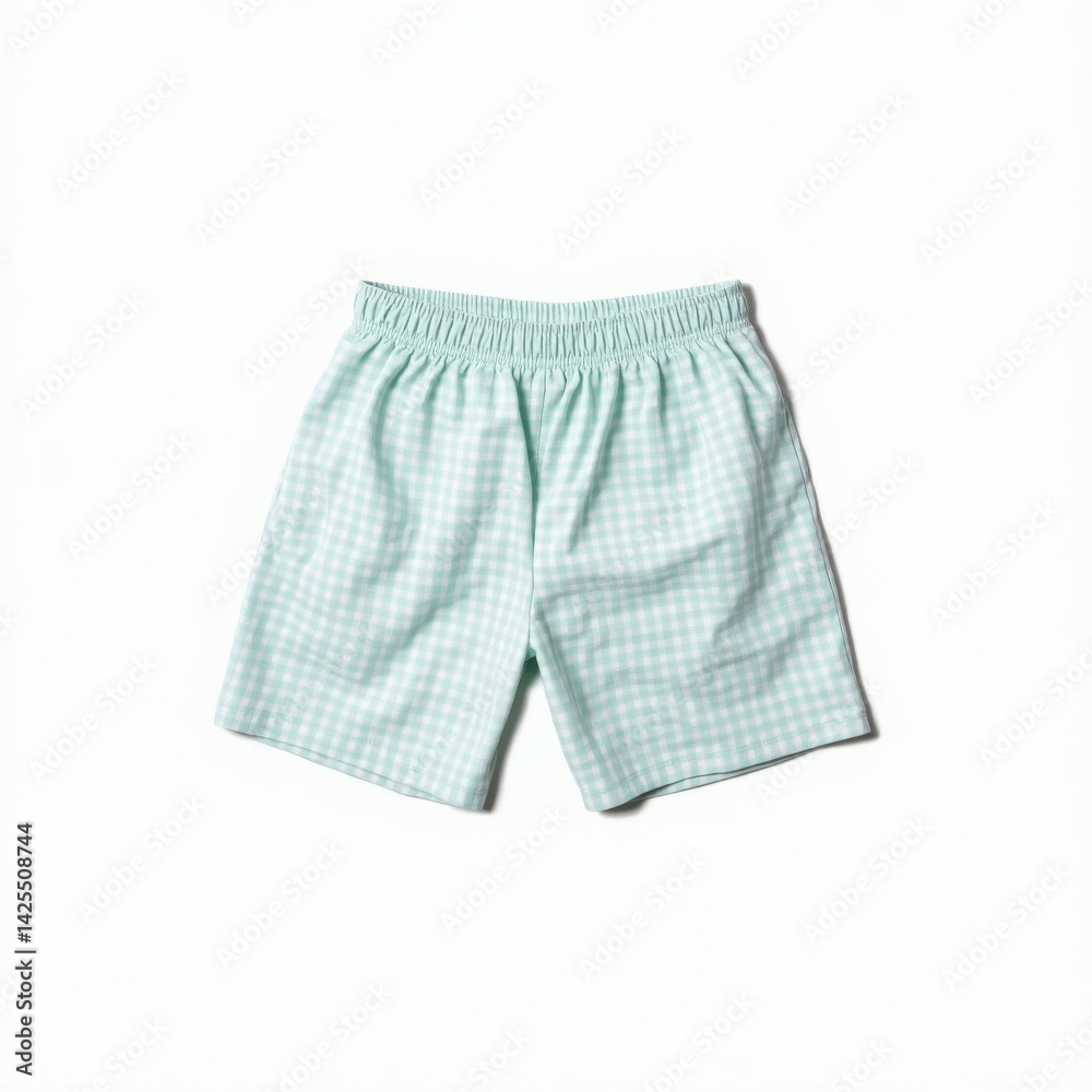 Gingham shorts on a white background. Gingham shorts on a white background.