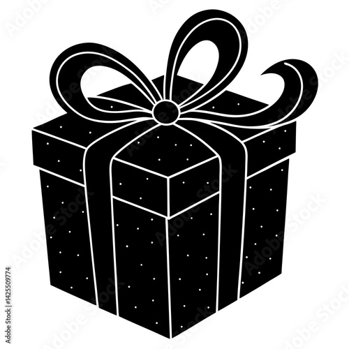 Gift Box with Ribbon on White Background – High-Quality AI Graphic Design File