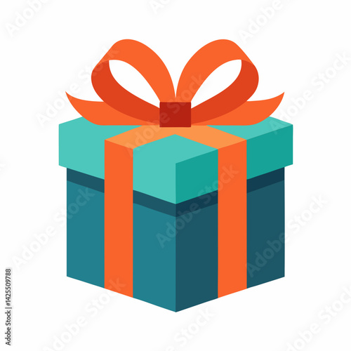 Gift Box with Ribbon on White Background – High-Quality AI Graphic Design File