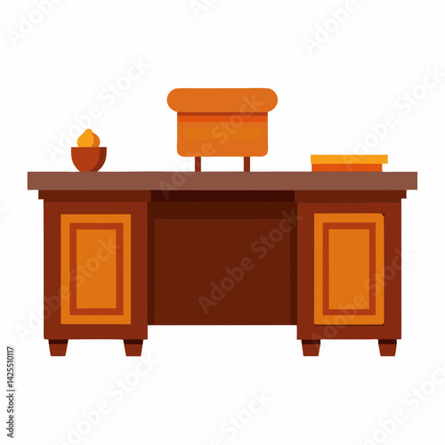 Executive desk  with white background 
