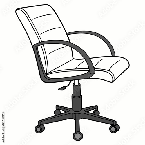 High-quality AI office chair design with white background, perfect for microstock, digital products, and commercial use.
