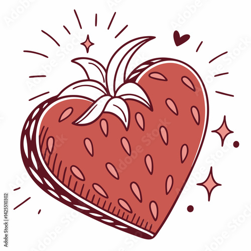 Heart icon with sparkles   with white background 