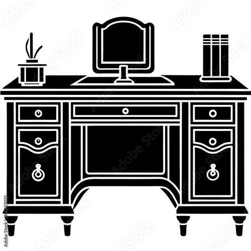 Executive desk  with white background 