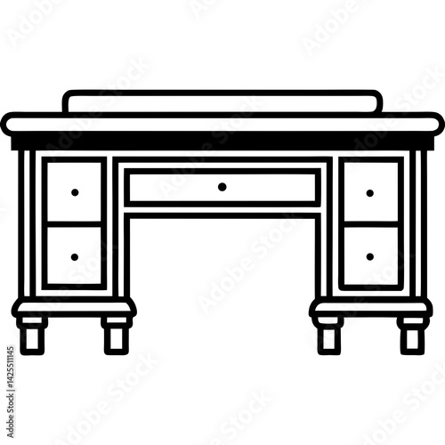Executive desk  with white background 
