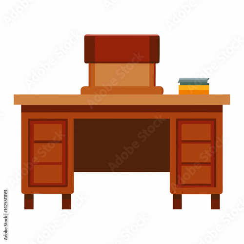 Executive desk  with white background 