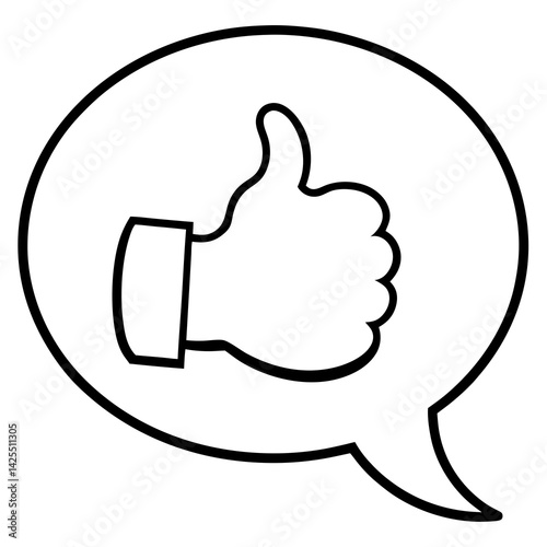 Chat bubble with thumbs up  
