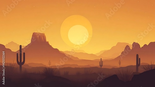 Desert Sunset Landscape. (1)