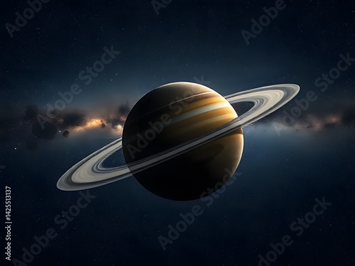 Saturn planet in space