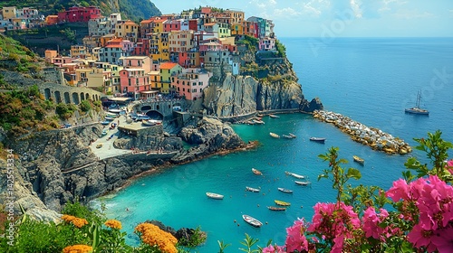 Colorful Italian Coastal Village, Stunning Views photo