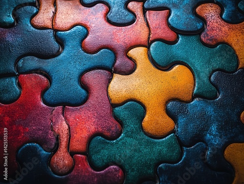 Abstract Puzzle Piece Close-Up