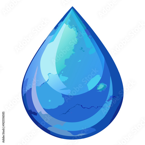 Watercolor Teardrop Blending from Blue to Transparent. Perfect for: Mental Health Awareness Week, grief support events