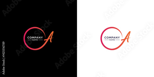 circle letter a logo design