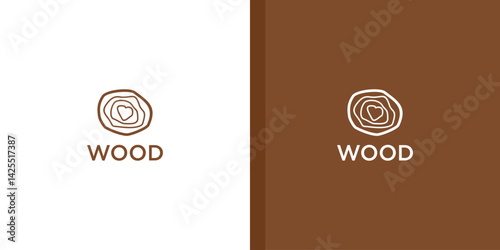 Wood logo design with line style