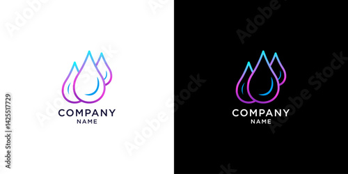 Three water drop logo design