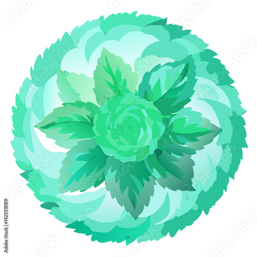 Water Ripple Radiance in Mint and Cyan. Perfect for: World Watercolor Month, meditation retreats, spa promotions