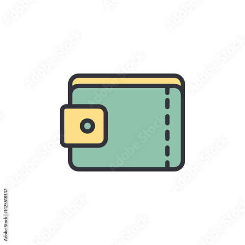 Money wallet colored icons, minimalist vector illustration ,simple transparent graphic element .Isolated on white background