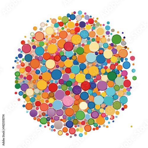 Playful Watercolor Dots in Multicolor. Perfect for: Children's Day, art workshops, playful design projects