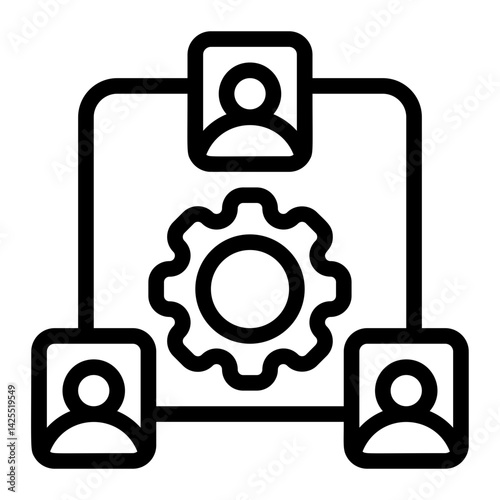 Team Alignment Line Icon