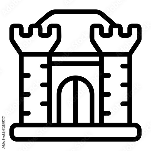 Castle walls Line Icon