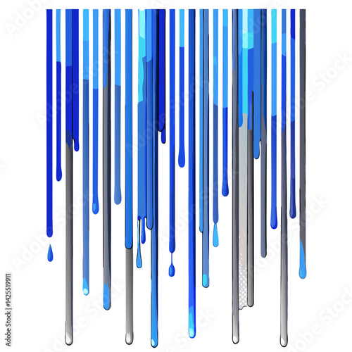 Falling Tears in Blue and Gray Watercolor. Perfect for: Memorial services, emotional healing workshops, art therapy