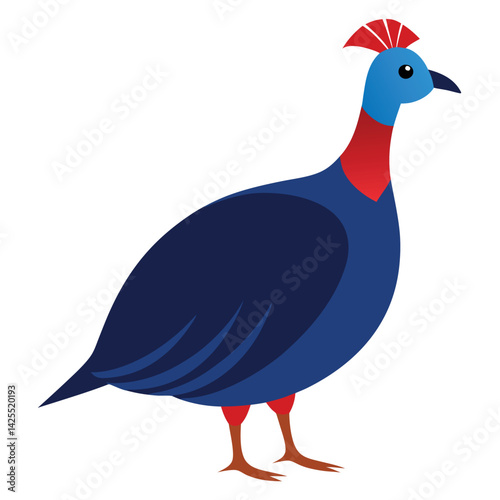 Guinea-fowl-birds-set-silhouette vector-isolated 