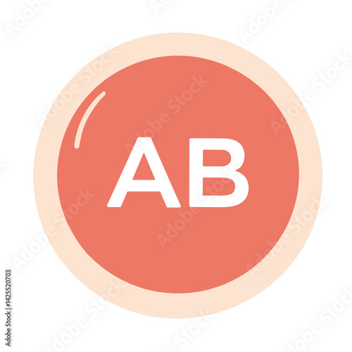 Blood Type AB Icon on Circular Background  