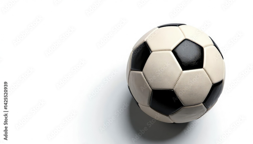 Fototapeta premium Overhead shot, football isolated on pure white, leather, game