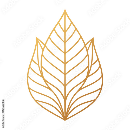 Vector-line-art-leaf-pattern--gold-line-art-background.