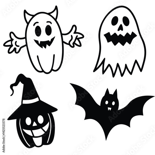 halloween monsters set
