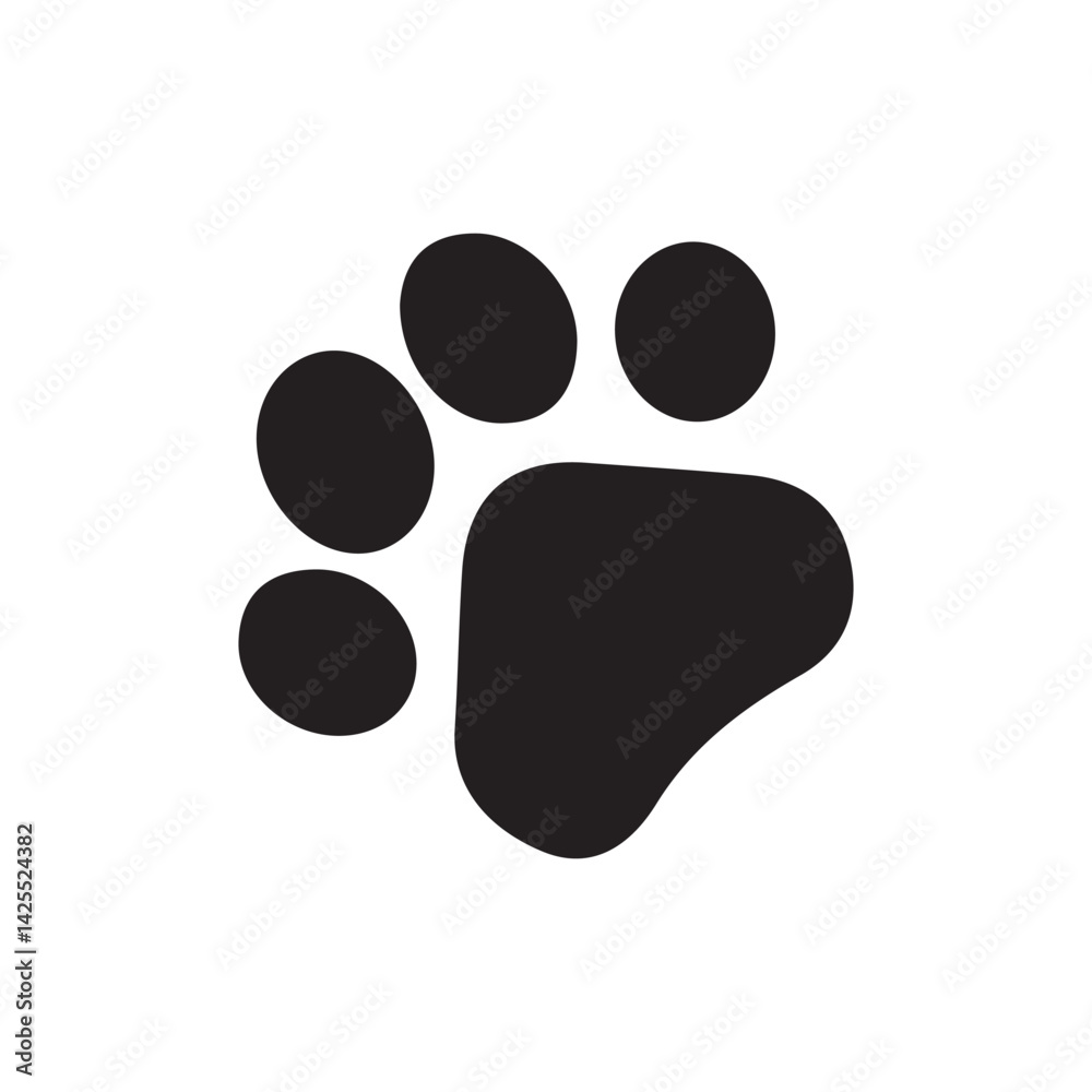 Dog or cat paw print flat icon. Vector Illustration Dog or cat paw print flat icon. Vector Illustration