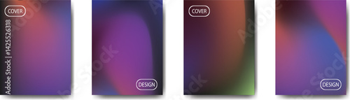 Set of abstract gradient background with beautiful multicolor grading for poster header flyer cover backdrop, smooth color fluid vector illustration background
