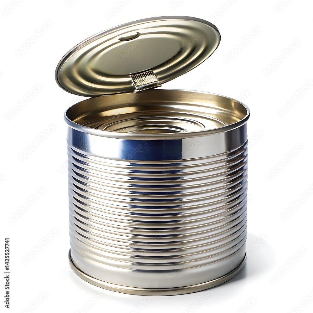 Open tin can isolated on white background Open tin can isolated on white background