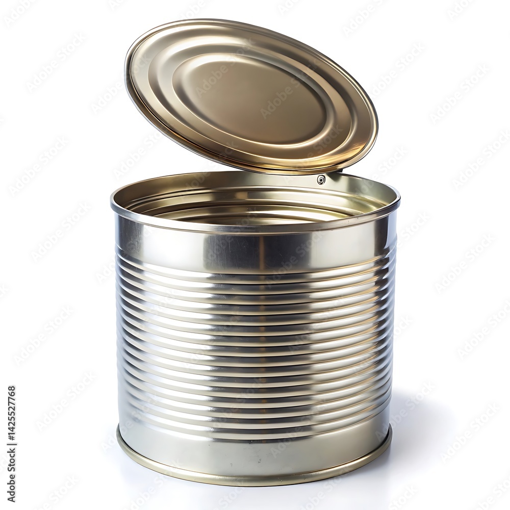 Open tin can isolated on white background Open tin can isolated on white background